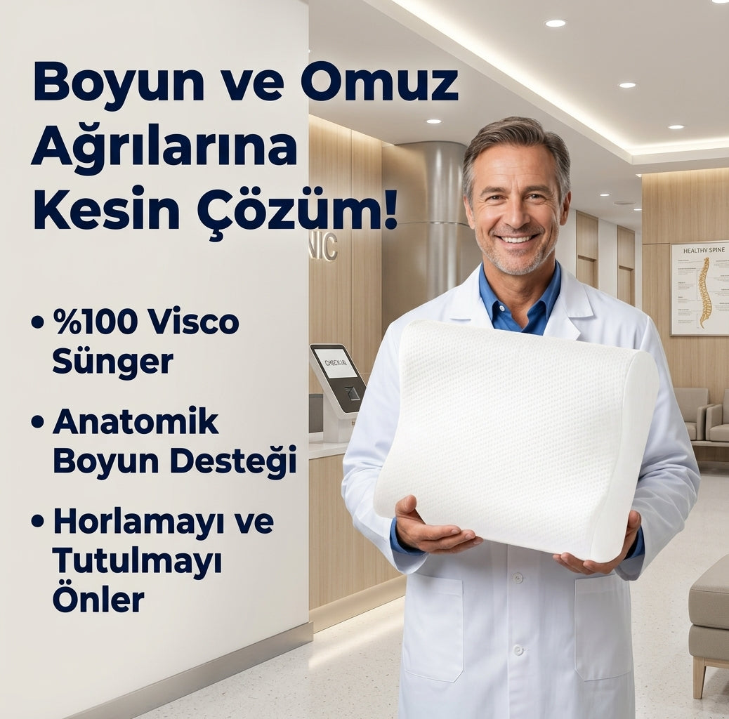 VİSCOKONFOR™ Ortopedik Boyun Yastığı | %100 Visco Boyun Fıtığı ve Destek Yastığı
