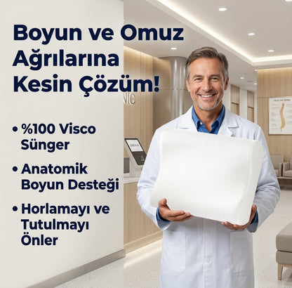 VİSCOKONFOR™ Ortopedik Boyun Yastığı | %100 Visco Boyun Fıtığı ve Destek Yastığı