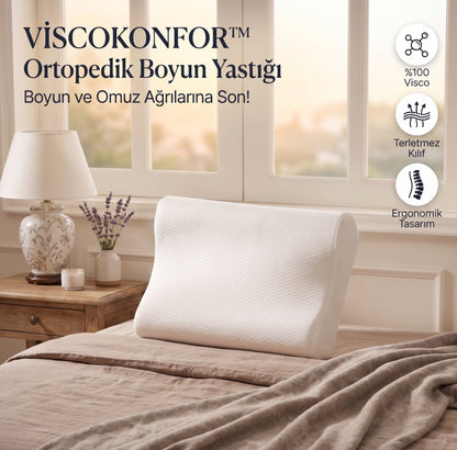 VİSCOKONFOR™ Ortopedik Boyun Yastığı | %100 Visco Boyun Fıtığı ve Destek Yastığı